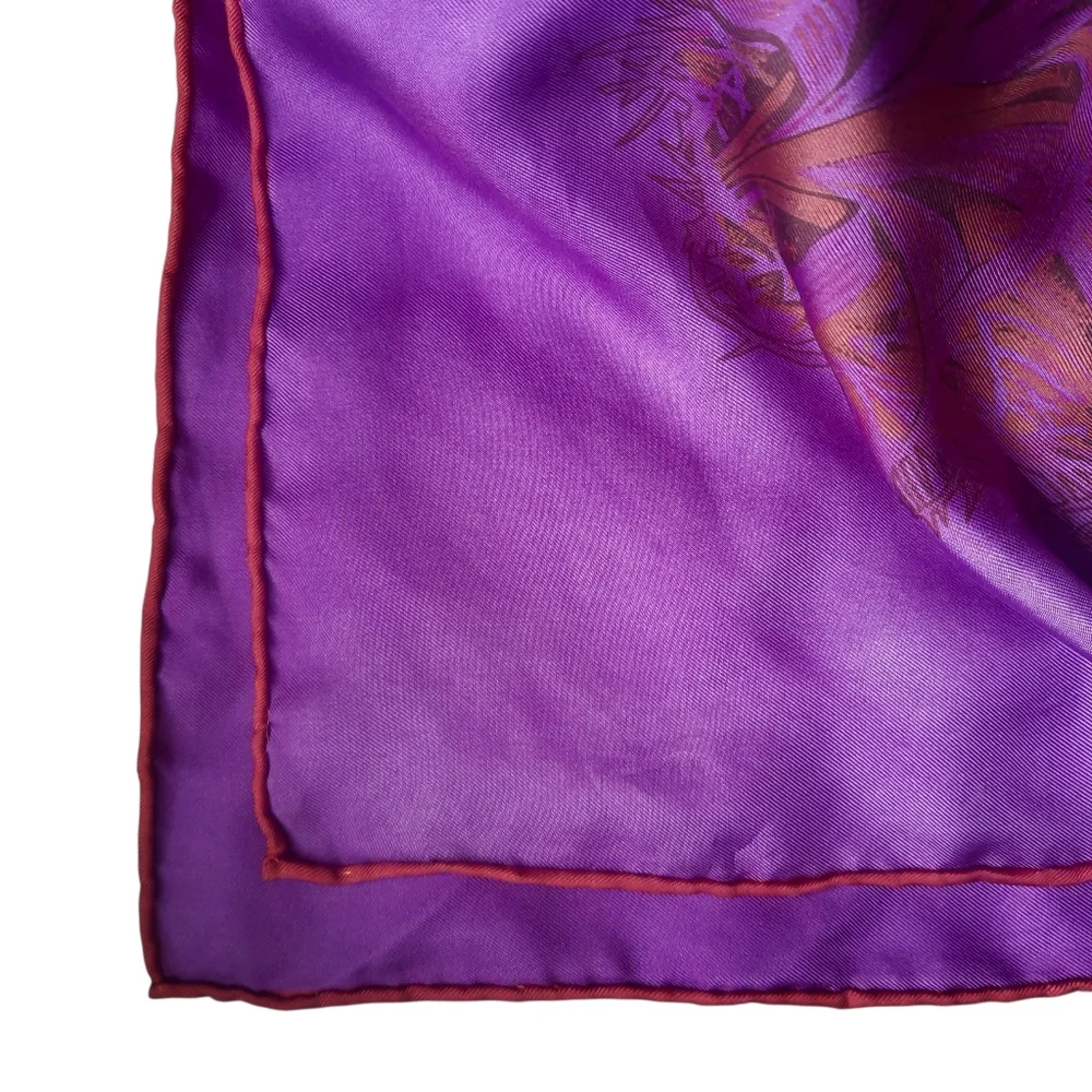 HERMÈS Equateur Silk Twill Scarf Dip Dye 140cm Violet/Multi - Picture 16 of 16